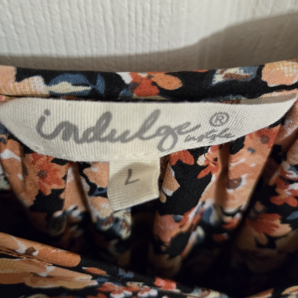 Indulge Floral Ruffle Off The Shoulders Maxi Dress in Black and Pink Size Large - Picture 11 of 11